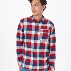 Tentree Plaid Flannel “Benson” Long Sleeve Button Up Shirt Men’s Size XL